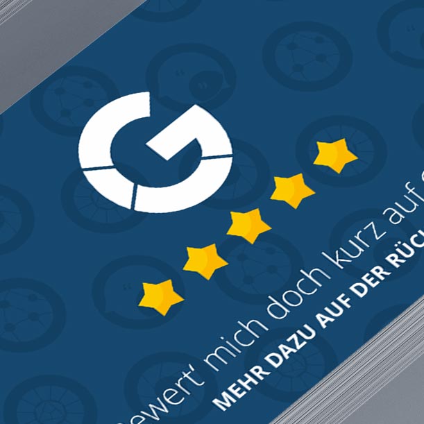 Google Bewertungskarte mit Google Logo