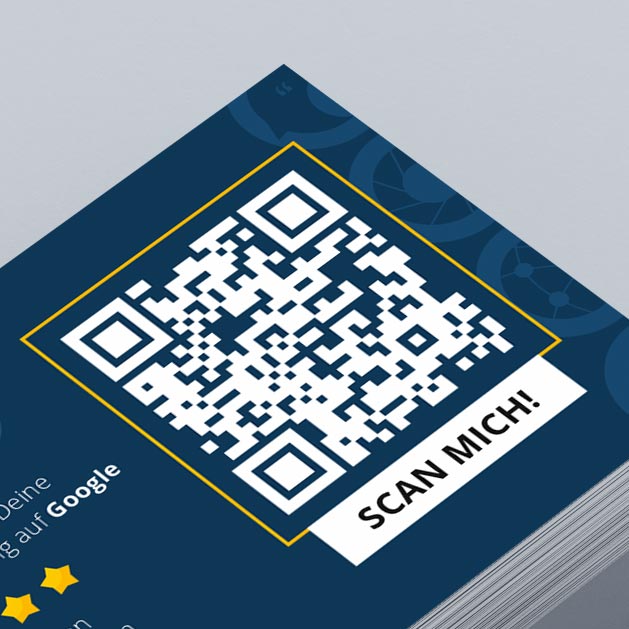 Google Bewertungskarte mit QR-Code